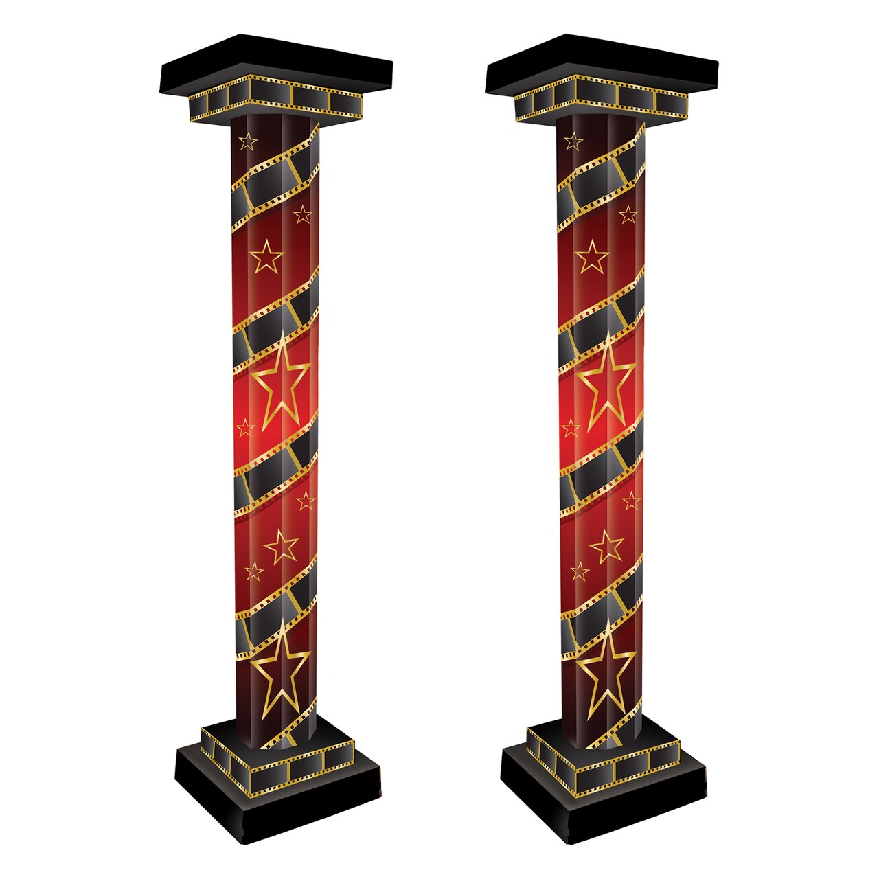 Beistle 5Feet 9¾in. x 16¾in. Red Carpet 3-D Tall Column Props - 1 Pack